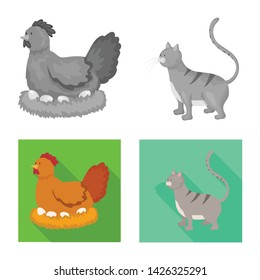 Vector design of breeding and kitchen logo. Set of breeding and organic stock vector illustration.