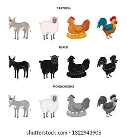 Vector design of breeding and kitchen  sign. Set of breeding and organic  vector icon for stock.