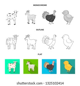 Vector design of breeding and kitchen  sign. Collection of breeding and organic  stock symbol for web.