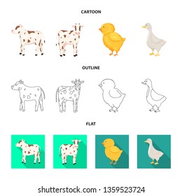 Vector design of breeding and kitchen  sign. Set of breeding and organic  vector icon for stock.