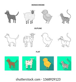 Vector design of breeding and kitchen  sign. Collection of breeding and organic  stock symbol for web.