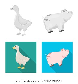 Vector design of breeding and kitchen  sign. Collection of breeding and organic  stock symbol for web.