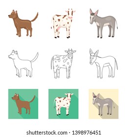 Vector design of breeding and kitchen  sign. Collection of breeding and organic  vector icon for stock.