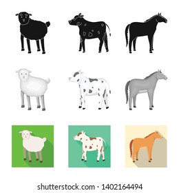 Vector design of breeding and kitchen  sign. Collection of breeding and organic  stock vector illustration.