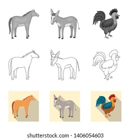 Vector design of breeding and kitchen  sign. Set of breeding and organic  vector icon for stock.