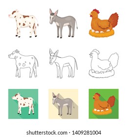 Vector design of breeding and kitchen  sign. Set of breeding and organic  vector icon for stock.