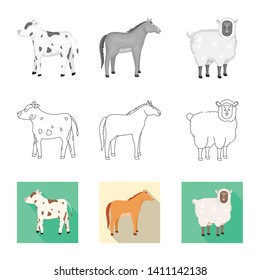 Vector design of breeding and kitchen  sign. Collection of breeding and organic  stock vector illustration.