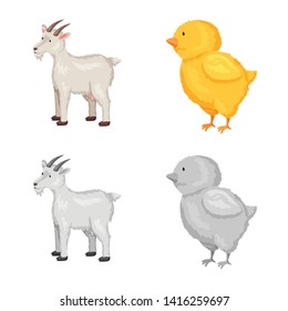 Vector design of breeding and kitchen  sign. Collection of breeding and organic  vector icon for stock.