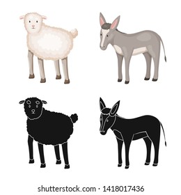 Vector design of breeding and kitchen  sign. Set of breeding and organic  vector icon for stock.