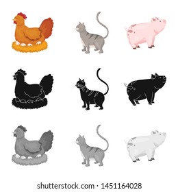 Vector design of breeding and kitchen sign. Collection of breeding and organic vector icon for stock.