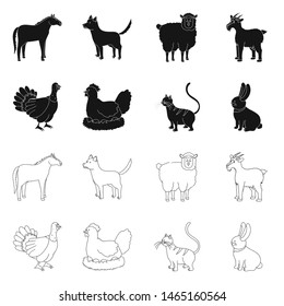 Vector design of breeding and kitchen sign. Set of breeding and organic vector icon for stock.