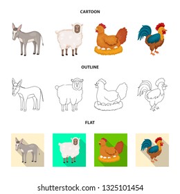 Vector design of breeding and kitchen  symbol. Collection of breeding and organic  stock vector illustration.