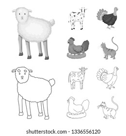 Vector design of breeding and kitchen  symbol. Collection of breeding and organic  stock symbol for web.
