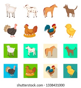 Vector design of breeding and kitchen  symbol. Collection of breeding and organic  stock vector illustration.