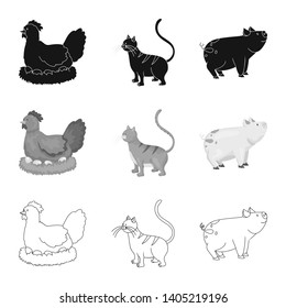 Vector design of breeding and kitchen  symbol. Collection of breeding and organic  stock vector illustration.