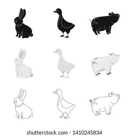 Vector design of breeding and kitchen  symbol. Set of breeding and organic  stock symbol for web.