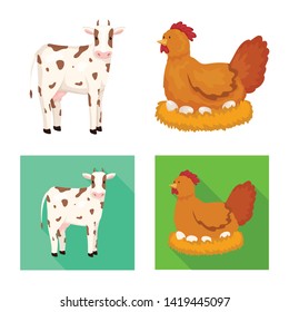 Vector design of breeding and kitchen  symbol. Set of breeding and organic  stock symbol for web.