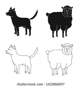Vector design of breeding and kitchen  symbol. Collection of breeding and organic  stock vector illustration.