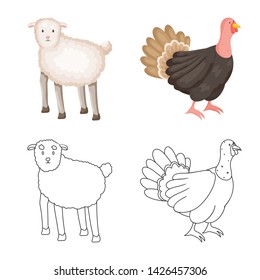 Vector design of breeding and kitchen symbol. Collection of breeding and organic stock symbol for web.