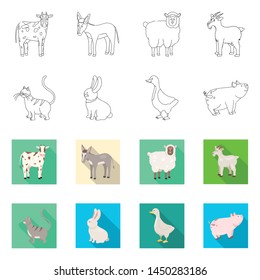 Vector design of breeding and kitchen symbol. Set of breeding and organic stock symbol for web.