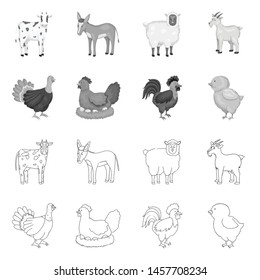 Vector design of breeding and kitchen symbol. Collection of breeding and organic stock vector illustration.