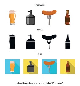 Vector design of brewery and brewing icon. Collection of brewery and ingredient stock symbol for web.