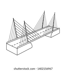 Vector design of bridge and construction sign. Collection of bridge and suspended  vector icon for stock.