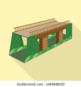 Vector design of bridge and cycling sign. Collection of bridge and relocation stock vector illustration.