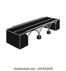 Vector design of bridge and mounted sign. Set of bridge and river stock symbol for web.