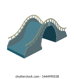 Vector design of bridge and pedestrian symbol. Collection of bridge and concrete vector icon for stock.