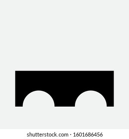 the vector design of the bridge and underneath there are two aisles