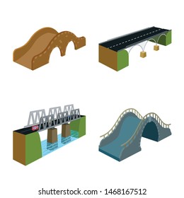 Vector design of bridgework and architecture icon. Collection of bridgework and structure stock vector illustration.