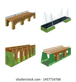 Vector design of bridgework and architecture logo. Set of bridgework and structure stock vector illustration.