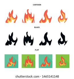 Vector design of bright and dangerous symbol. Collection of bright and wildfire stock vector illustration.