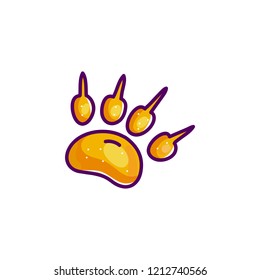 Vector design of bright yellow bear pad isolated on white background