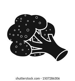Vector design of broccoli and nutrition sign. Graphic of broccoli and plant vector icon for stock.