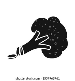 Vector design of broccoli and product logo. Graphic of broccoli and crop stock vector illustration.