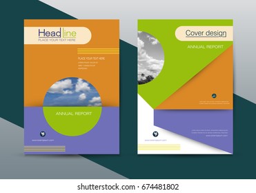 Vector design for brochure, flyer, magazine cover, poster template, cover report annual. Flyer & Leaflet cover design with abstract flat background, layout in A4 size