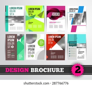 Vector design brochure template for business flyer or presentation. Trend design mega set.