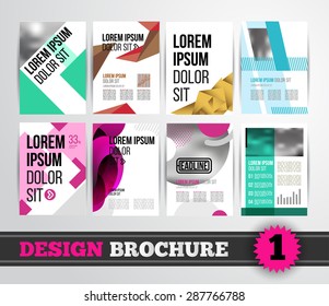 Vector design brochure template for business flyer or presentation. Trend design mega set.