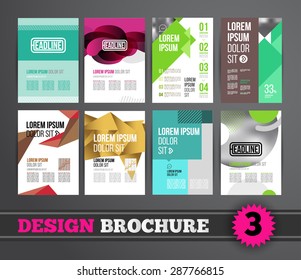 Vector design brochure template for business flyer or presentation. Trend design mega set.