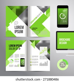 Vector design brochure template with statistic and infographic for business flyer or presentation. Trend design.