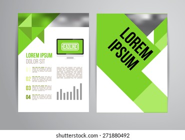 Vector design brochure template with statistic and infographic for business flyer or presentation. Trend design.