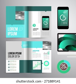 Vector design brochure template with statistic and infographic for business flyer or presentation. Trend design.