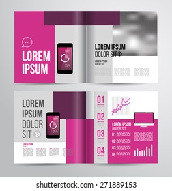 Vector design brochure template with statistic and infographic for business flyer or presentation. Trend design.