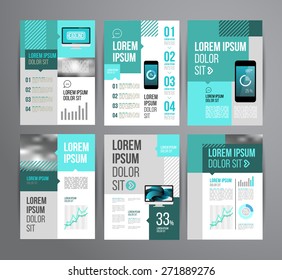 Vector design brochure template with statistic and infographic for business flyer or presentation. Trend design.