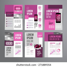 Vector design brochure template with statistic and infographic for business flyer or presentation. Trend design.