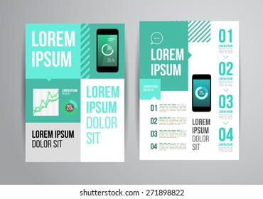 Vector design brochure template with statistic and infographic for business flyer or presentation. Trend design.