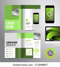 Vector design brochure template with statistic and infographic for business flyer or presentation. Trend design.