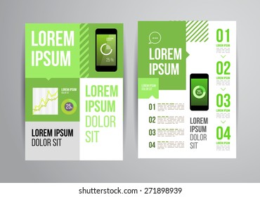 Vector design brochure template with statistic and infographic for business flyer or presentation. Trend design.